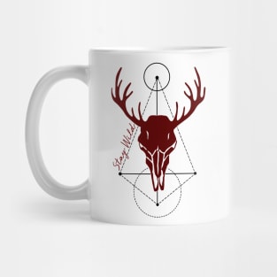 "Stay Wild" Deer Skull Geometric Design Mug